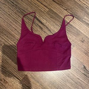 Free people burgundy tank top with wire neck line